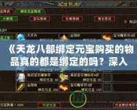 《天龍八部綁定元寶購買的物品真的都是綁定的嗎？深入揭秘綁定與非綁定的差異》
