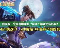 如何取一個吸引眼球的“問道”游戲論壇名字？