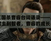 三國殺曹睿臺(tái)詞語錄——從君主到智者，曹睿的成長與領(lǐng)導(dǎo)之道
