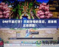DNF不能打字？只剩字母的背后，原來(lái)有這些原因！