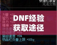 DNF經(jīng)驗(yàn)獲取途徑解析：輕松升級(jí)，快速提升！