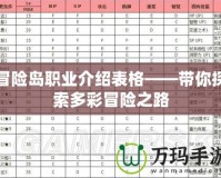 冒險島職業介紹表格——帶你探索多彩冒險之路