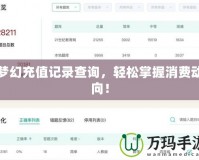 夢幻充值記錄查詢，輕松掌握消費動向！