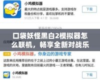 口袋妖怪黑白2模擬器怎么聯(lián)機，暢享全新對戰(zhàn)樂趣！