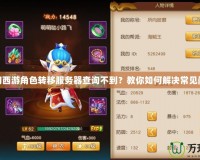 夢幻西游角色轉移服務器查詢不到？教你如何解決常見問題