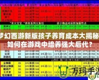 夢幻西游新版孩子養育成本大揭秘：如何在游戲中培養強大后代？