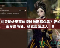 《劍靈論壇里面的捏臉數據怎么弄？輕松打造專屬角色，秒變美顏達人！》