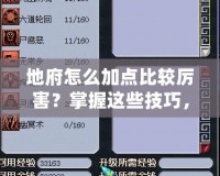 地府怎么加點比較厲害？掌握這些技巧，讓你輕松制霸！