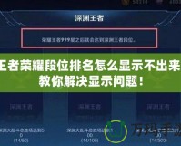 王者榮耀段位排名怎么顯示不出來？教你解決顯示問題！