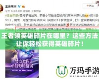 王者領英雄碎片在哪里？這些方法讓你輕松獲得英雄碎片！