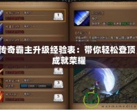 傳奇霸主升級(jí)經(jīng)驗(yàn)表：帶你輕松登頂，成就榮耀