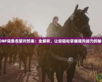 《DNF詞條名望對照表：全解析，讓你輕松掌握提升戰力的秘訣》
