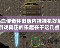 熱血傳奇懷舊版內(nèi)掛掛機(jī)好笨，游戲真正的樂(lè)趣在于這幾點(diǎn)！