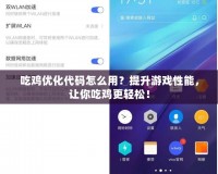 吃雞優(yōu)化代碼怎么用？提升游戲性能，讓你吃雞更輕松！