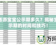 夢幻西游寶寶公示期多久？揭秘寶寶公示期的時間和技巧！