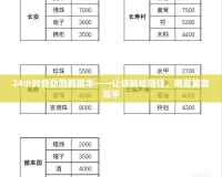 24小時自動跑商腳本——讓你輕松賺錢，徹底解放雙手