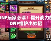 DNF玩家必讀！提升戰(zhàn)力的DNF維護(hù)小妙招