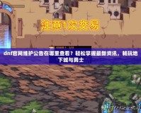dnf官網維護公告在哪里查看？輕松掌握最新資訊，暢玩地下城與勇士