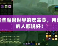 這些魔獸世界的宏命令，用過的人都說好！