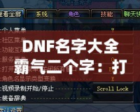 DNF名字大全霸氣二個字：打造專屬于你的強者標識