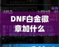DNF白金徽章加什么？全方位提升角色戰力的最佳選擇