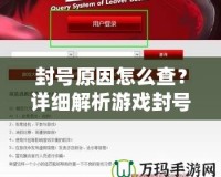 封號原因怎么查？詳細解析游戲封號背后的秘密