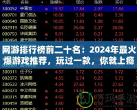 網游排行榜前二十名：2024年最火爆游戲推薦，玩過一款，你就上癮！