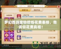 夢幻西游寵物修煉花費表格，告訴你花費真相！