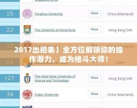 2017出招表】全方位解鎖你的操作潛力，成為格斗大師！