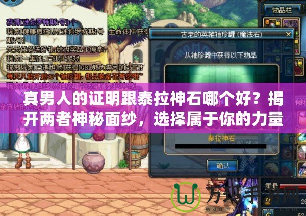 真男人的證明跟泰拉神石哪個好？揭開兩者神秘面紗，選擇屬于你的力量源泉！