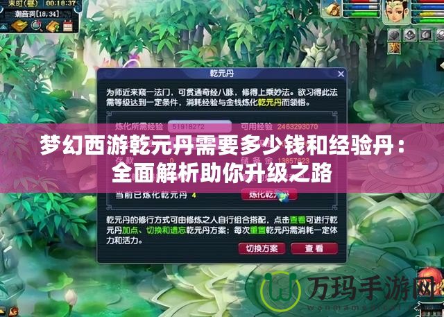 夢幻西游乾元丹需要多少錢和經驗丹：全面解析助你升級之路