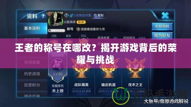 王者的稱號(hào)在哪改？揭開游戲背后的榮耀與挑戰(zhàn)