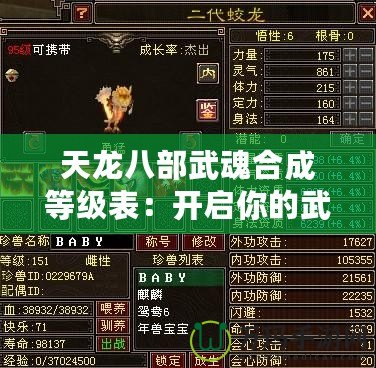 天龍八部武魂合成等級表：開啟你的武魂之路，成就最強英雄！