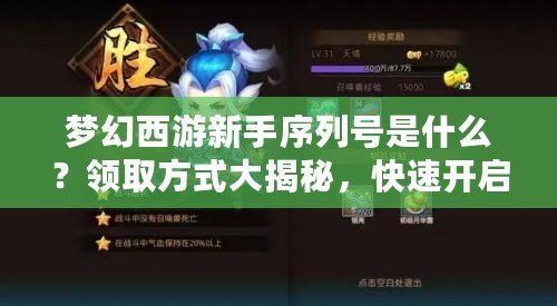 夢幻西游新手序列號是什么？領取方式大揭秘，快速開啟你的夢幻之旅！