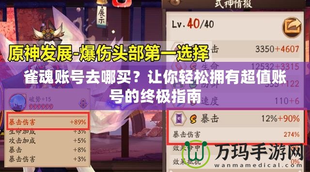 雀魂賬號(hào)去哪買？讓你輕松擁有超值賬號(hào)的終極指南