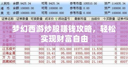 夢幻西游炒股賺錢攻略，輕松實現(xiàn)財富自由