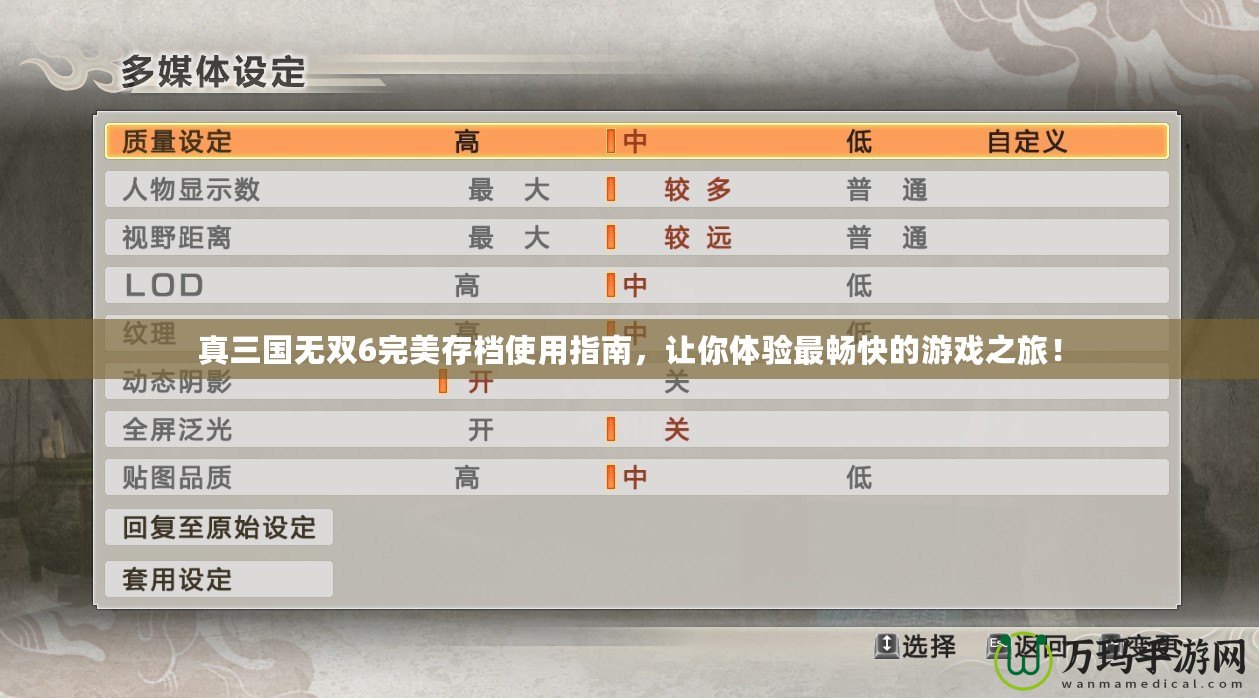 真三國(guó)無(wú)雙6完美存檔使用指南，讓你體驗(yàn)最暢快的游戲之旅！