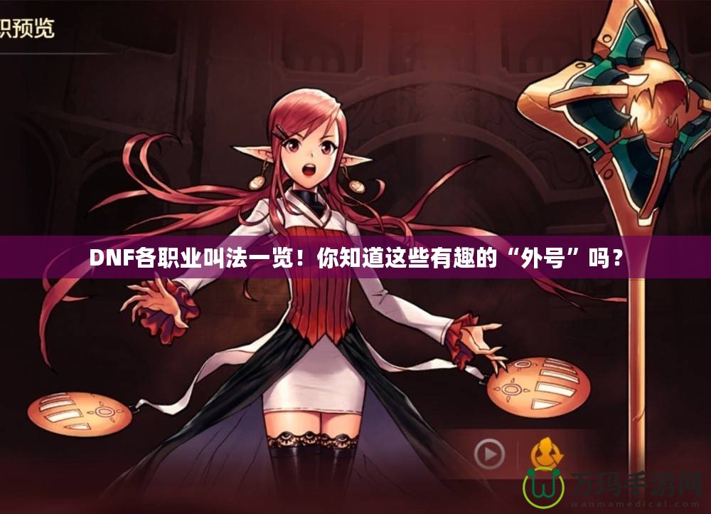 DNF各職業叫法一覽！你知道這些有趣的“外號”嗎？