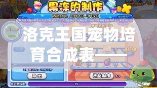 洛克王國寵物培育合成表——助你打造最強寵物，開啟王國冒險之旅