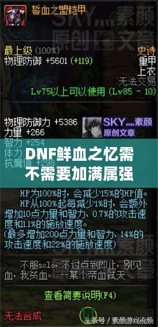 DNF鮮血之憶需不需要加滿屬強？揭秘真正的最佳搭配