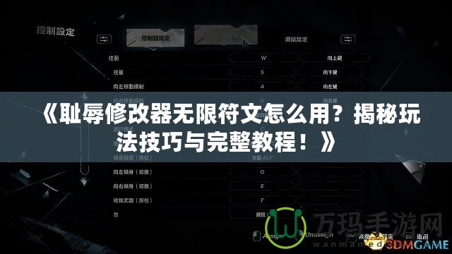 《恥辱修改器無限符文怎么用？揭秘玩法技巧與完整教程！》