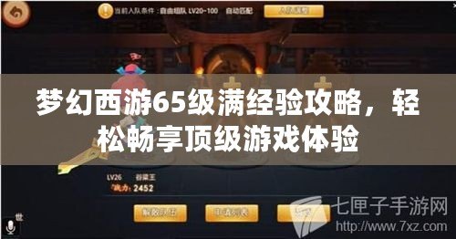 夢幻西游65級滿經驗攻略，輕松暢享頂級游戲體驗