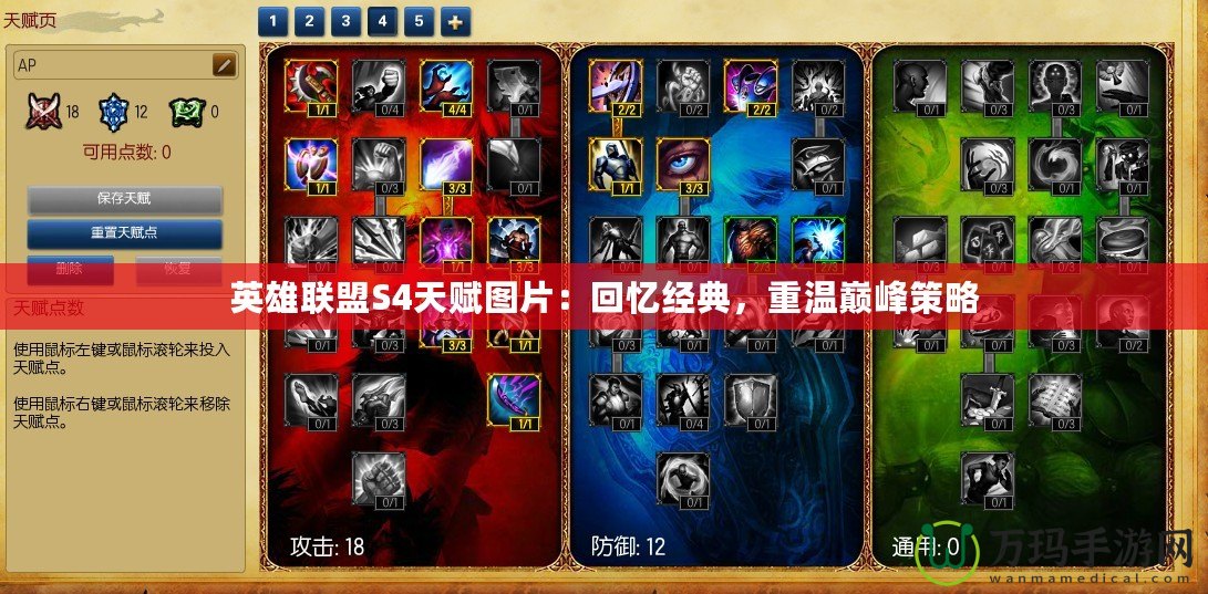 英雄聯盟S4天賦圖片：回憶經典，重溫巔峰策略