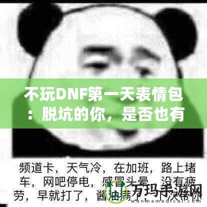 不玩DNF第一天表情包：脫坑的你，是否也有過這樣的心情？
