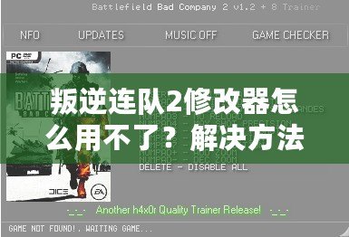 叛逆連隊2修改器怎么用不了？解決方法全解析，助你輕松暢玩游戲！