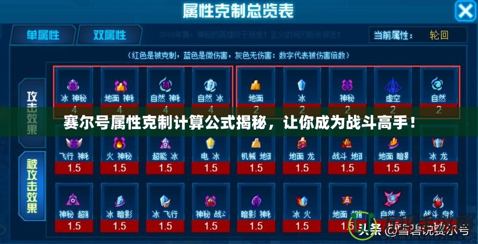 賽爾號屬性克制計算公式揭秘，讓你成為戰斗高手！