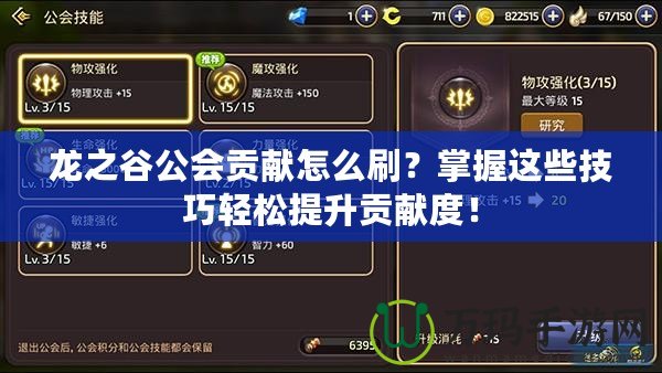 龍之谷公會貢獻怎么刷？掌握這些技巧輕松提升貢獻度！
