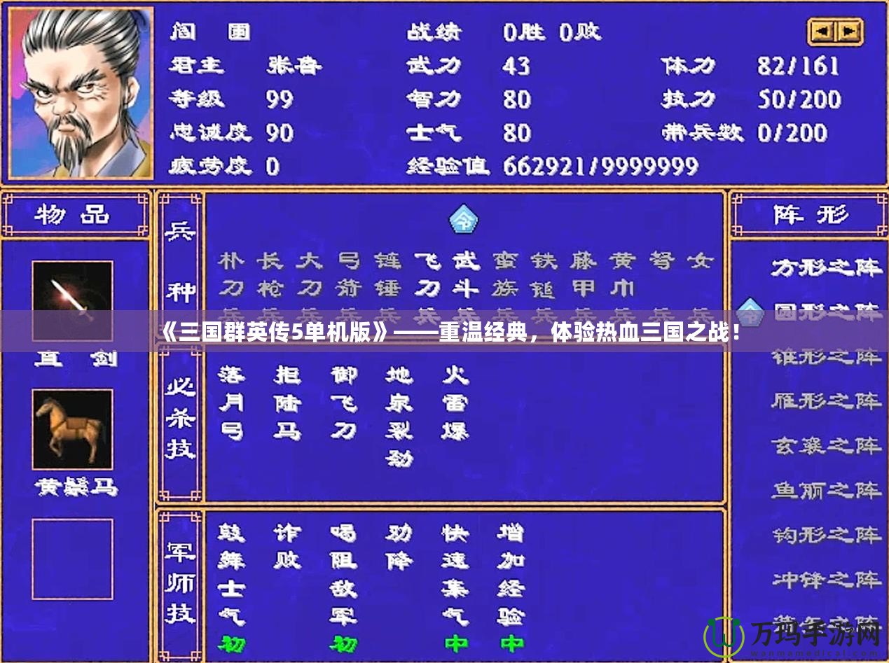 《三國群英傳5單機版》——重溫經(jīng)典，體驗熱血三國之戰(zhàn)！
