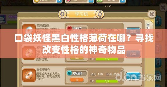 口袋妖怪黑白性格薄荷在哪？尋找改變性格的神奇物品