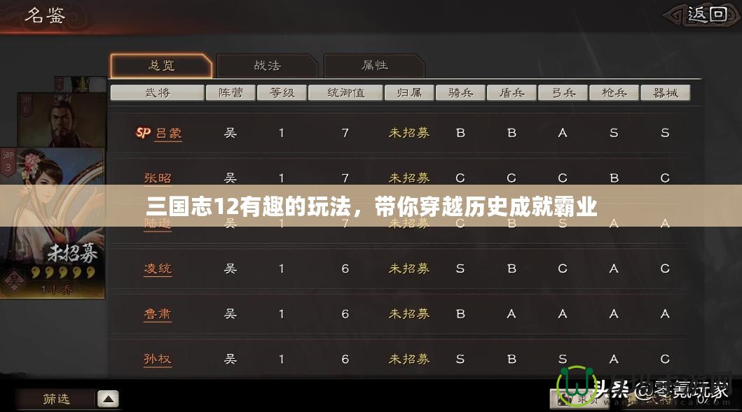 三國志12有趣的玩法，帶你穿越歷史成就霸業(yè)